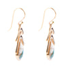 Arrows Blue Turquoise and Spiny Oyster Matrix Golden Drop Earrings