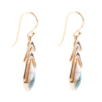 Arrows Blue Turquoise and Spiny Oyster Matrix Golden Drop Earrings