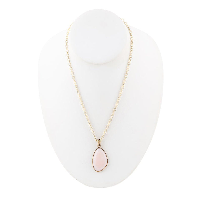 Aruba Pink Opal Golden Pendant Necklace