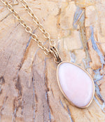 Aruba Pink Opal Golden Pendant Necklace