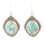 Avalon Genuine Turquoise and Bronze Earrings