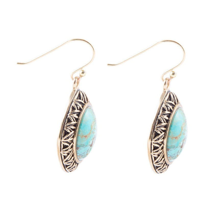 Avalon Genuine Turquoise and Bronze Earrings