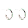 Baguette Blue Turquoise and Sterling Silver Hoop Earrings