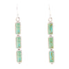 Baguette Blue Turquoise and Sterling Silver Linear Drop Earrings