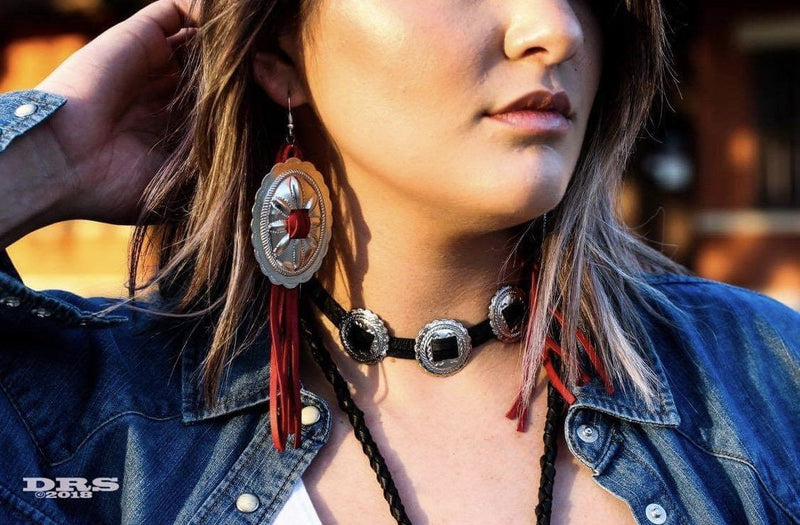 Oval Concho Earrings