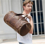 The Wainwright Weekender | Round  Vintage Leather Weekender