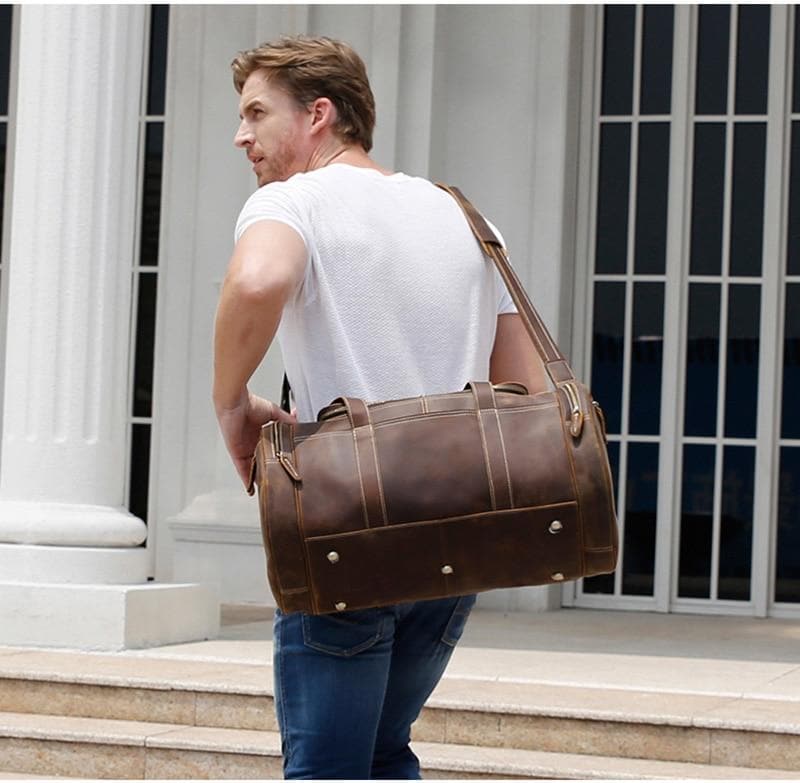 The Wainwright Weekender | Round  Vintage Leather Weekender