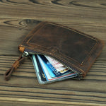 The Cael | Handmade Leather Coin Purse with Zipper