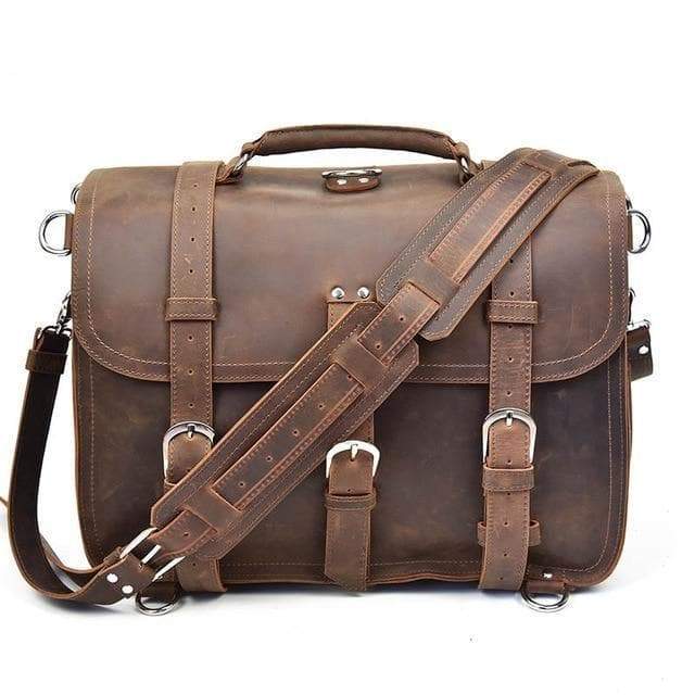 The Gustav Messenger Bag | Large Capacity Vintage Leather Messenger Bag