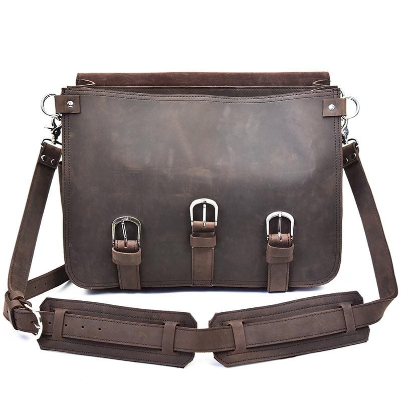 The Gustav Messenger Bag | Large Capacity Vintage Leather Messenger Bag