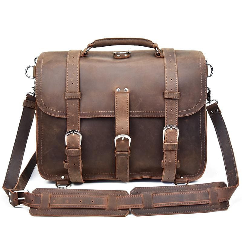 The Gustav Messenger Bag | Large Capacity Vintage Leather Messenger Bag