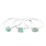 Sterling Silver Blue Turquoise Stackable Ring