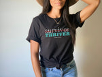 Survivor Thriver Black Graphic Tee Shirt - Bourbon Cowgirl